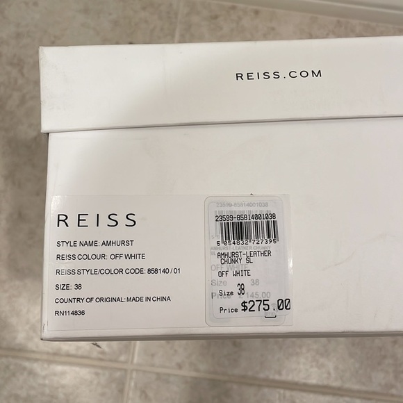 REISS amhurst off white leather chunky slides sandals 38 7.5 - Picture 8 of 9